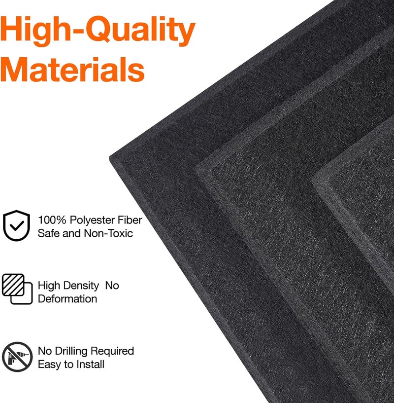 Sanakma Large Cork Boards for Walls 48" x 36",12 Pack Bulletin Boards Alternative Cork Board for Office,Black Felt Wall Tiles, Contains Removable Security Stickers and PushPins - Image 4